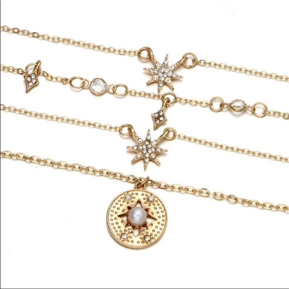 Boho Chic Star Multilayer Pendant Necklace - Picture 2 of 2